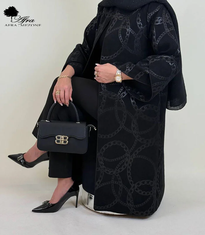 جدیدترین مدل مانتو ژاکارد مشکی، شیک و طرح دار برای استایل خاص